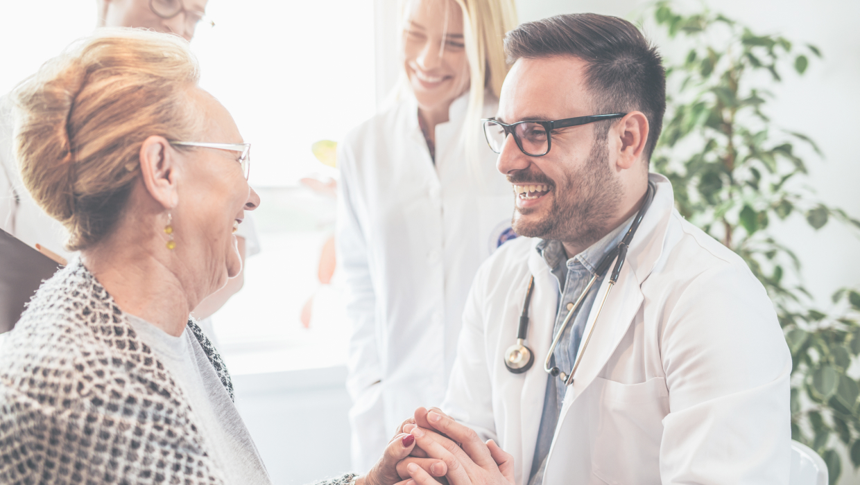 Happy patient with doctor